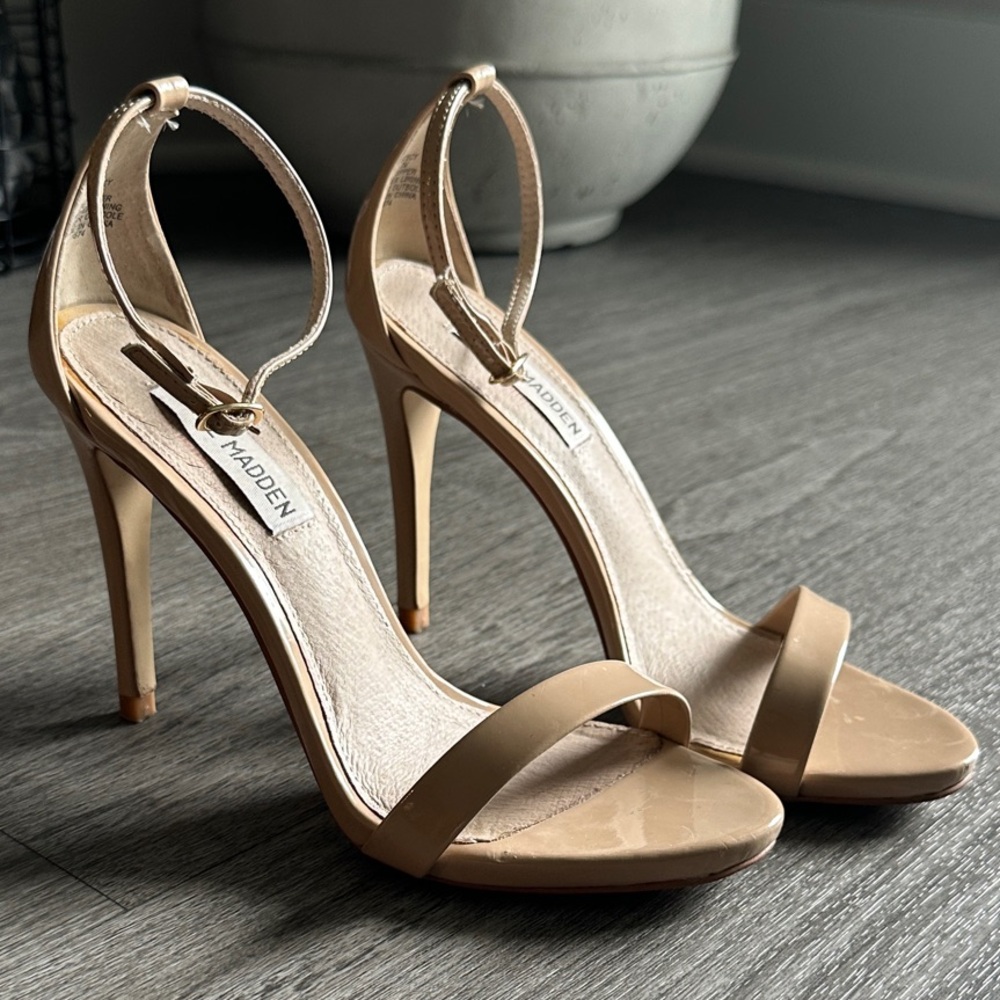 Steve Madden Nude Ankle Strap Heels